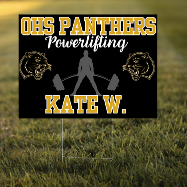 Okemah Panthers Powerlifting Yard Sign